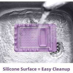 Silicone Utensil Rest with Foldable Stainless Steel Lid Holder – Multi-Slot Spoon & Spatula Holder, Heat Resistant, Non-Slip Rubber Feet, Dishwasher Safe, Space-Saving Kitchen Tool-grey