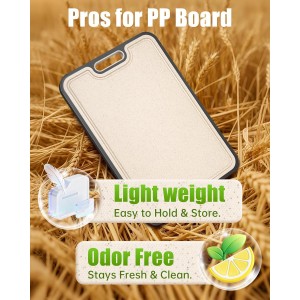 Titanium Cutting Boards for Kitchen, Non Toxic 2-in-1 Cutting Board Double Sided, Food Grade Chopping Boards for Fresh Meat Vegetable, Easy to Clean Large Size 16”×11”