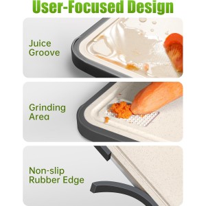 Titanium Cutting Boards for Kitchen, Non Toxic 2-in-1 Cutting Board Double Sided, Food Grade Chopping Boards for Fresh Meat Vegetable, Easy to Clean Large Size 16”×11”