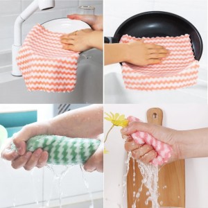 21 Pack Super Absorbent Dish Cloths Coral Velvet Microfiber Kitchen Towels Lint-Free Nonstick Oil Reusable Washable Fast Drying Rags 10