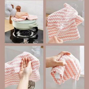 21 Pack Super Absorbent Dish Cloths Coral Velvet Microfiber Kitchen Towels Lint-Free Nonstick Oil Reusable Washable Fast Drying Rags 10