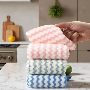 21 Pack Super Absorbent Dish Cloths Coral Velvet Microfiber Kitchen Towels Lint-Free Nonstick Oil Reusable Washable Fast Drying Rags 10