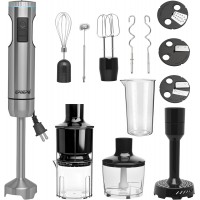 Handheld Immersion Blender Bundle, 1000W Powerful 11-in-1 Set for Smoothies,Orange Juicer,Minced meat,Milk frother,Egg Beater, Dough Hook, Vegetable Chopper, Potato Masher