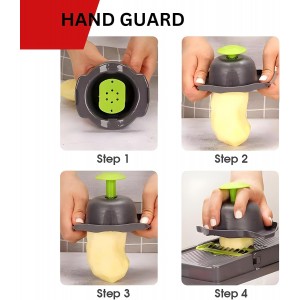 17 in 1 Vegetable Chopper Mandoline Slicer – All In One Veggie Cutter Food Grater Includes Onion Goggles, Egg Separator, Hand Guard – Sharp Stainless Steel Blades – 2 in 1 Drain Basket