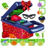 17 in 1 Vegetable Chopper Mandoline Slicer – All In One Veggie Cutter Food Grater Includes Onion Goggles, Egg Separator, Hand Guard – Sharp Stainless Steel Blades – 2 in 1 Drain Basket