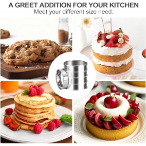 8Pcs Crumpet Rings, 4 & 3.15 Inches Nonstick English Muffin Rings, Stainless Steel Double Rolled Tart Ring, Round Metal Pastry Ring Molds for Baking Cake Dessert Food Making Tool