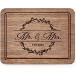 Wedding Gifts for Couples 2026, Bridal Shower Gifts- Walnut Wood Cutting Board Engraved with Mr. and Mrs. EST. 2026- Mr and Mrs/Wedding/Engagement Gift for Newlyweds Bride and Groom