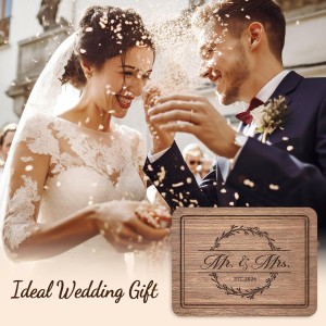 Wedding Gifts for Couples 2026, Bridal Shower Gifts- Walnut Wood Cutting Board Engraved with Mr. and Mrs. EST. 2026- Mr and Mrs/Wedding/Engagement Gift for Newlyweds Bride and Groom