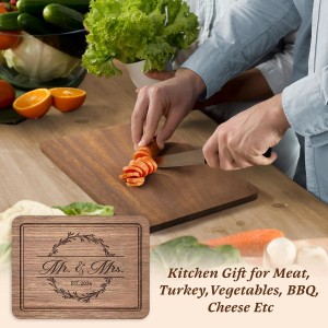 Wedding Gifts for Couples 2026, Bridal Shower Gifts- Walnut Wood Cutting Board Engraved with Mr. and Mrs. EST. 2026- Mr and Mrs/Wedding/Engagement Gift for Newlyweds Bride and Groom