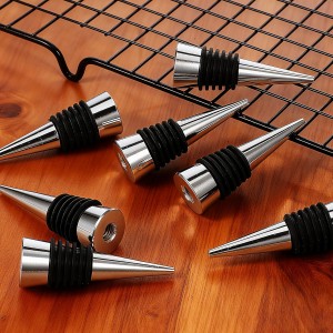 25 Pieces Wine Bottle Stopper Set Kit Reusable Decorative Bottle Stoppers Stainless Steel Wine-Bottle Stopper Kit for Kitchen, Bar, Gifts, Holiday Party, Wedding(Metal Silver)