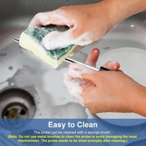 Wireless Meat Thermometer Bluetooth with Ceramic Probe: Waterproof Digital Oven Food Thermometer for Grill Fryer BBQ, 600Ft Range & Smart App for iOS/Android/air, Cooking for Outdoor,Home, Apartment