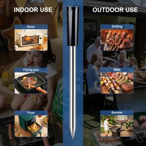 Wireless Meat Thermometer Bluetooth with Ceramic Probe: Waterproof Digital Oven Food Thermometer for Grill Fryer BBQ, 600Ft Range & Smart App for iOS/Android/air, Cooking for Outdoor,Home, Apartment