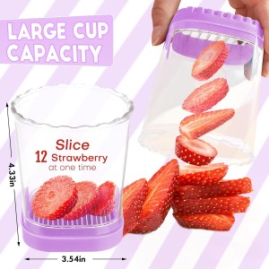 Creative Strawberry & Fruit Slicer - Detachable Cutter with Push Plate (Purple)