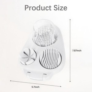 3 In 1 Egg Slicer for Hard Boiled Eggs,3 Slice Modes Egg Cutter,Stainless Steel Dicer for Strawberry Mushroom Grape Cherry, Multifunctional Food Cutter Slicer for Home Kitchen Chopper Gadgets (White)