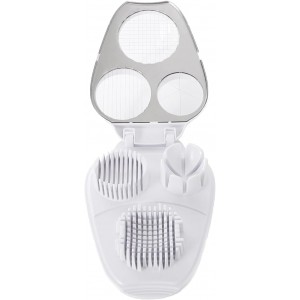3 In 1 Egg Slicer for Hard Boiled Eggs,3 Slice Modes Egg Cutter,Stainless Steel Dicer for Strawberry Mushroom Grape Cherry, Multifunctional Food Cutter Slicer for Home Kitchen Chopper Gadgets (White)