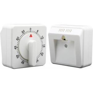 Hitefu 2 Pcs Square 60 Minute Mechanical Kitchen Timer, Visual Cooking Timer with Loud Alarm & No Batteries for Classroom/Home (White)