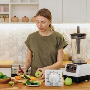 Hitefu 2 Pcs Square 60 Minute Mechanical Kitchen Timer, Visual Cooking Timer with Loud Alarm & No Batteries for Classroom/Home (White)