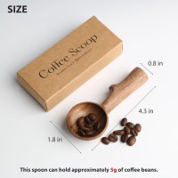 Walnut Coffee Scoop,Wooden Coffee Bean Measuring Spoon,5g Capacity,Natural Wood Coffee Scoop for Tea,Sugar & Powder,Rustic Kitchen Gift for Coffee Lovers