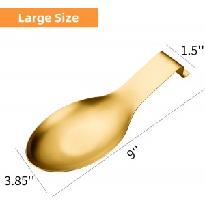 Stainless Steel Gold Kitchen Utensils Set with Holder & Spoon Rest, Durable Kitchen Accessories Includes 6 Cooking Utensils, 1 Hanging Rack,1 Ladle Holder, Easy to Clean, Modern Countertop Décor