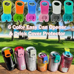 6 pack 6 colors Soda Can Opener & Soda can lids, Drink Protector Caps,Suitable for Parties, BBQ, Camping, and Travel.