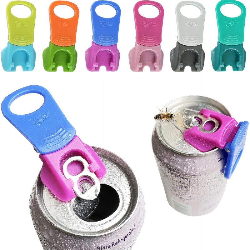 6 pack 6 colors Soda Can Opener & Soda can lids, Drink Protector Caps,Suitable for Parties, BBQ, Camping, and Travel.