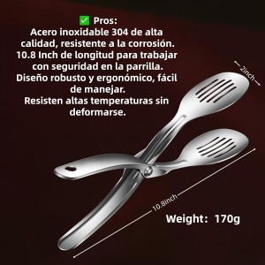 Kitchen Metal Tongs, Heat-Resistant 600°C Stainless Steel Cooking Tongs, Perfect for Food, Steak,Bread,Pizza,Salads and BBQ,Stable Clamping and Flipping Performance.