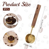 Stainless Steel Wood 1 Teaspoon Scoop, 1 Tablespoon Coffee Scoop, Wood Long Handle Coffee-Bean Scoops, Measuring Scoops for Coffee, Tea, Spices (15ML, 6 Inch)