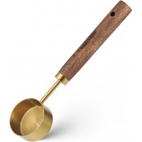 Stainless Steel Wood 1 Teaspoon Scoop, 1 Tablespoon Coffee Scoop, Wood Long Handle Coffee-Bean Scoops, Measuring Scoops for Coffee, Tea, Spices (15ML, 6 Inch)