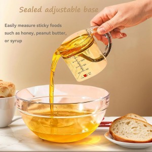 4 in 1 Adjustable Measuring Cup, Multi-Functional Measuring Cups with Scraper-Style Seal Base, Space-Saving Easy to Clean No Waste Design, All-in-1 Push Up Measuring Cups for Cooking and Baking