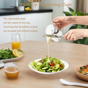 4 in 1 Adjustable Measuring Cup, Multi-Functional Measuring Cups with Scraper-Style Seal Base, Space-Saving Easy to Clean No Waste Design, All-in-1 Push Up Measuring Cups for Cooking and Baking