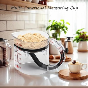 4 in 1 Adjustable Measuring Cup, Multi-Functional Measuring Cups with Scraper-Style Seal Base, Space-Saving Easy to Clean No Waste Design, All-in-1 Push Up Measuring Cups for Cooking and Baking