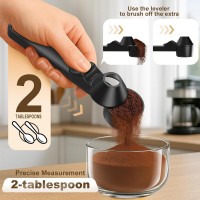 Coffee Scoop & Funnel for Reusable K Cup Refillable Coffee Pods,Mess-Free Measuring Spoon 2 TBSP Capacity for Ground Coffee, Protein Powder & Tea, Funnel Design without Spilling(1, Black)