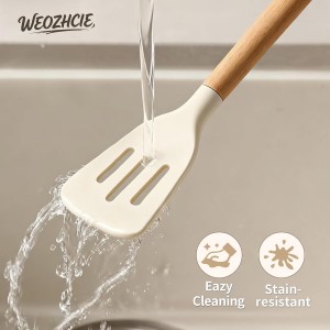 Silicone Cooking Utensil Set,12 PCS Cooking Cookware Kitchen Utensils Set for Cooking, Nonstick 446°F Heat-Resistant Cookware Kitchen Tools of Spoon,Brush,Whisk,Spatula,Turner Tongs (Khaki)