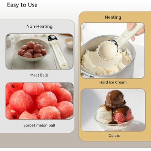 Heated Ice Cream Scoop with ON/OFF Switch(Latest Gen 3.0): Rechargeable Electric Icecream Scooper with Holder,2025 Kitchen Gadgets for Hard Ice Cream, Waterproof IP67,Max to 158℉