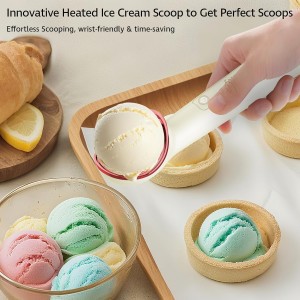 Heated Ice Cream Scoop with ON/OFF Switch(Latest Gen 3.0): Rechargeable Electric Icecream Scooper with Holder,2025 Kitchen Gadgets for Hard Ice Cream, Waterproof IP67,Max to 158℉
