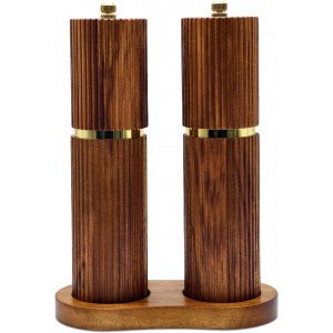 8 Inch Wooden Salt and Pepper Grinder Se...