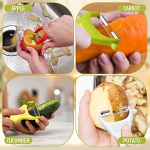 20 Pack Original Vegetable Peelers, 5 Colors Dual Blade Peeler for Potatoes, Carrots, Cucumbers, Bulk Kitchen Tools for Home, Restaurants, Meal Prep (black, white, red, yellow, green)