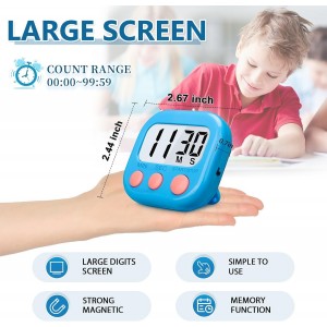 12 Pack Multi-Function Digital Timers, Magnetic Large LCD Display Loud Alarm Countdown Timers, Extensively Use in Classroom, Break Time, Gym, Meeting, Cooking