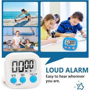12 Pack Multi-Function Digital Timers, Magnetic Large LCD Display Loud Alarm Countdown Timers, Extensively Use in Classroom, Break Time, Gym, Meeting, Cooking