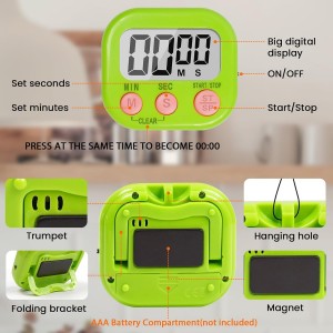 12 Pack Multi-Function Digital Timers, Magnetic Large LCD Display Loud Alarm Countdown Timers, Extensively Use in Classroom, Break Time, Gym, Meeting, Cooking