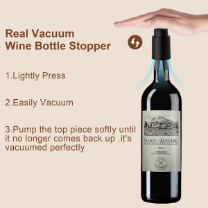 [2 PACK] Premium Vacuum Wine Preserver Stopper, Wine Preserver with Time Scale Record.Airtight Wine Bottle Preserver For Wine Enthusiasts & Gift Buyers.Set Of Wine Corks For Fresh Wine Bottles（Black）