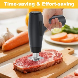 Electric Meat Tenderizer Tool - Meat Mallet 5 Adjustable Speeds, Auto Pressure Sensing, Stainless Steel Detachable Head, 1200mAh Battery for Beef Steak Chicken Pork Kitchen Use