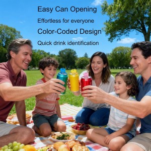 Soda Can Opener Set, 10PCS Easy Tab Opener and Drink Protector with Reusable Complete-Cover Plastic Can Toppers, Fits Coke, Beer & Aluminum Beverage Cans, 5 Colors Lids for Party, BBQ, Camping