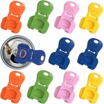 Soda Can Opener Set, 10PCS Easy Tab Opener and Drink Protector with Reusable Complete-Cover Plastic Can Toppers, Fits Coke, Beer & Aluminum Beverage Cans, 5 Colors Lids for Party, BBQ, Camping