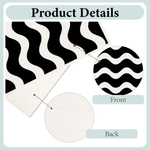 6Pcs 6 Styles Geometric Dish Cloths Swedish Kitchen Dishcloths Reusable Wash Towels Washable Rectangle Cellulose Sponge White and Black Flower Simple Line Mixed Pattern for Kitchen Cleaning