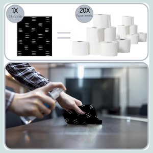 6Pcs 6 Styles Geometric Dish Cloths Swedish Kitchen Dishcloths Reusable Wash Towels Washable Rectangle Cellulose Sponge White and Black Flower Simple Line Mixed Pattern for Kitchen Cleaning