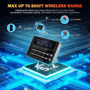 Meat Thermometer Wireless with 2 Probes, 800FT Bluetooth Digital Thermometer with Smart APP, Temp Precise Improved by 100%, Instant Read Food Thermometer with Alerts for Oven Smoker BBQ Grill