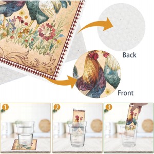 Funny Rooster Swedish Dishcloths for Kitchen - 6PCS Rooster Swedish Cloths for Washing Dishes, Chicken Reusable Dish Towels, Washable Cleaning Sponge Gifts for Washing Dishes Quick Drying