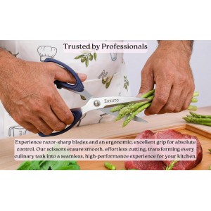 Kitchen Shears 2 Pack – Heavy Duty Stainless Steel Food Scissors for Meat, Poultry & Cooking, Sharp Multipurpose Kitchen Cutting Shears, Dishwasher Safe (6” & 8”)