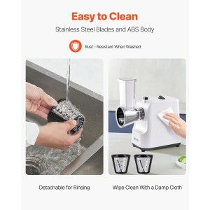 VEVOR Electric Cheese Grater Salad Maker, 200W Salad Shooter, Electric Vegetable Slicer Shredder Chopper for Fruits with 5 Attachments, Stainless Steel Food Cutter for Vegetables, and Cheeses